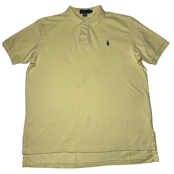 Polo Ralph Lauren Short Sleeve Polo Shirt Mens Size XL Yellow Pony Logo - Picture 1 of 6